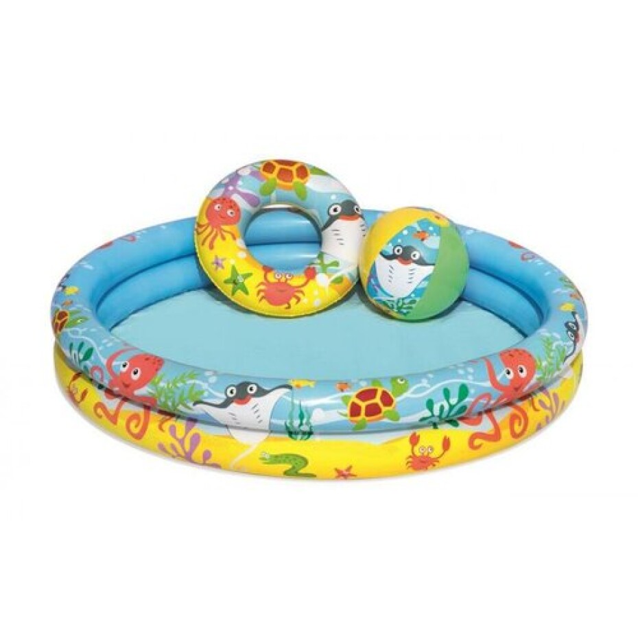 Nafukovací SET - bazén 112cm, plavací kruh 51cm, míč 41x15cm - main (0)