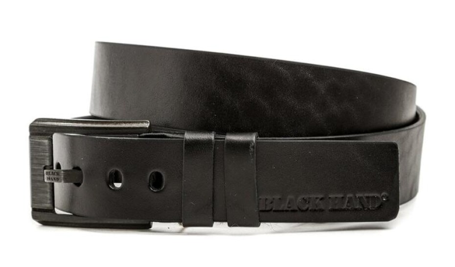 Black Hand 120-98 pánský černý kožený opasek šíře 38 mm - main (0)