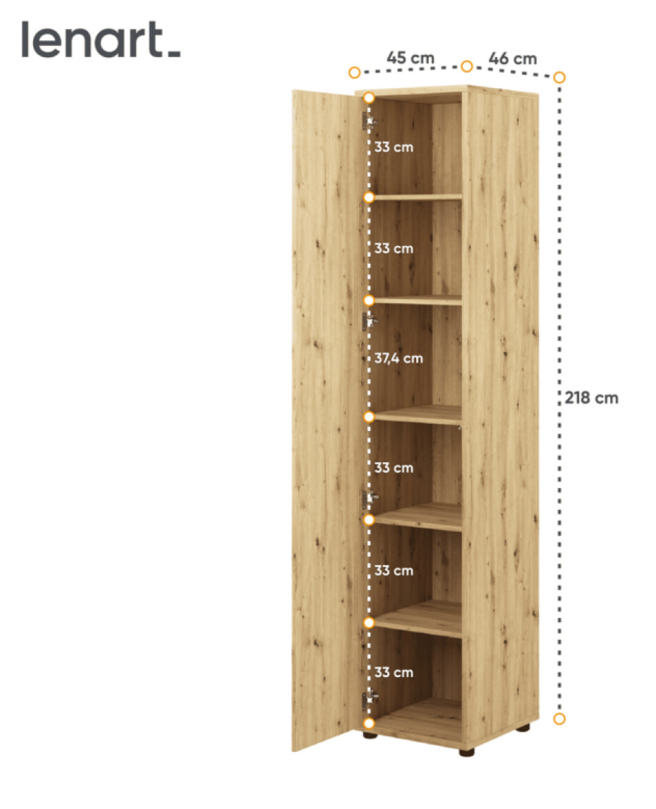 Dig-net nábytek Policová skříň Lenart BED CONCEPT BC-21 | dub artisan - main (5)