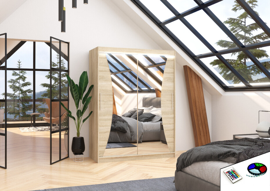 ArtAdrk Šatní skříň MAX | 150 cm Barva: Čokoládová - main (7)