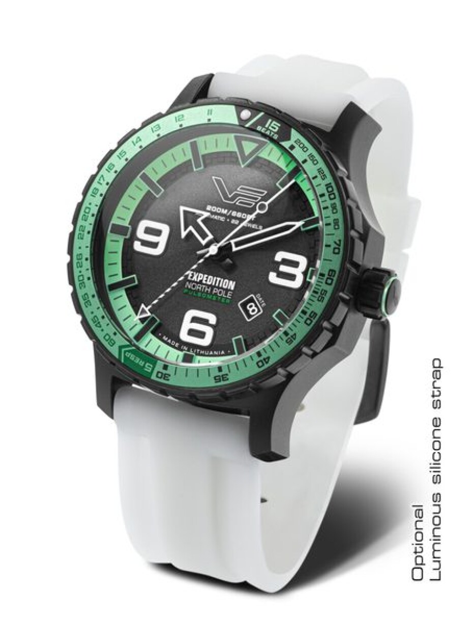Vostok Europe Expedition North Pole Pulsometer Automatic Line YN55-597C731S - Bílý silikonový řemínek (luminiscenční) - main (0)