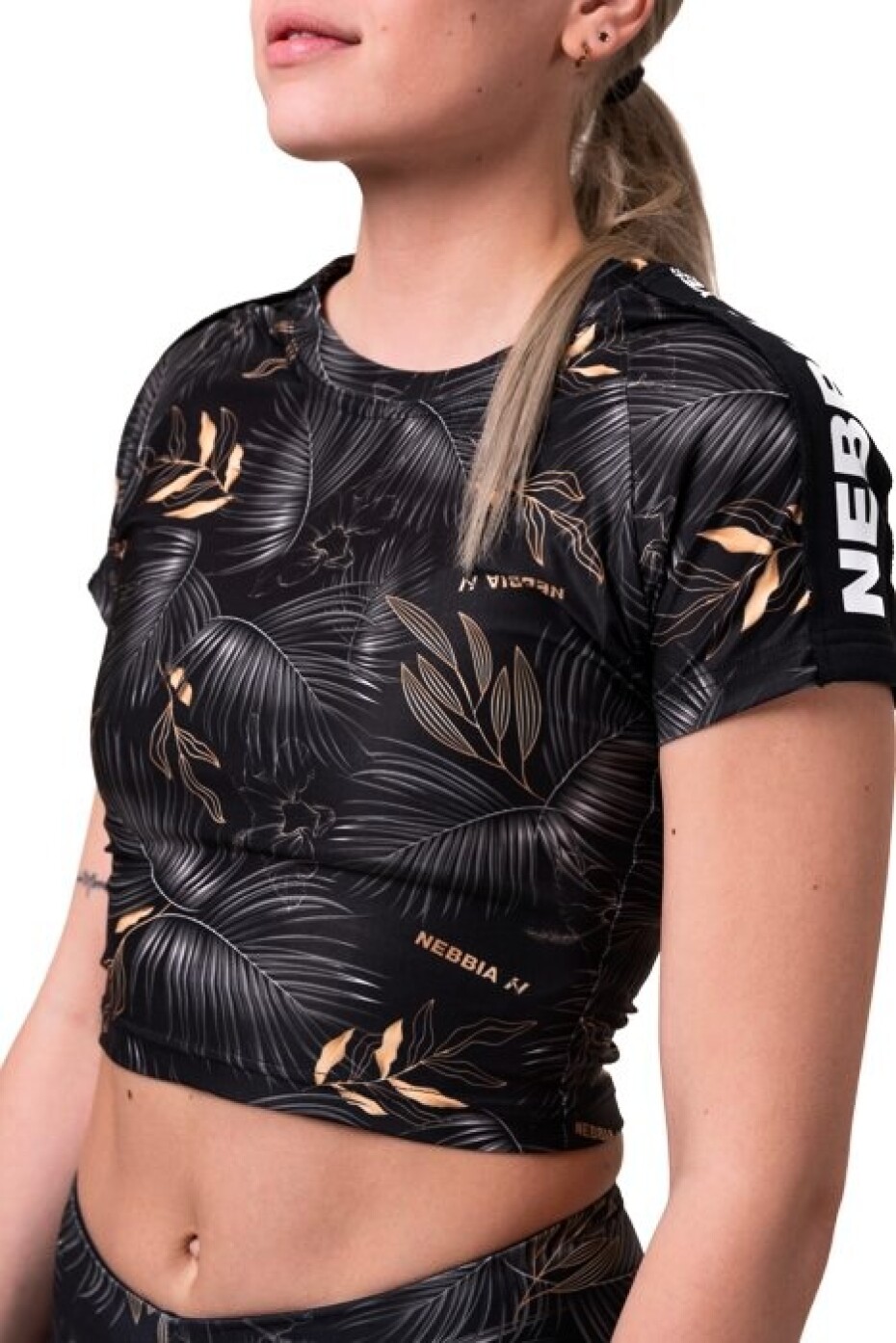 Nebbia Crop top Active 568 volcanic black - main (4)