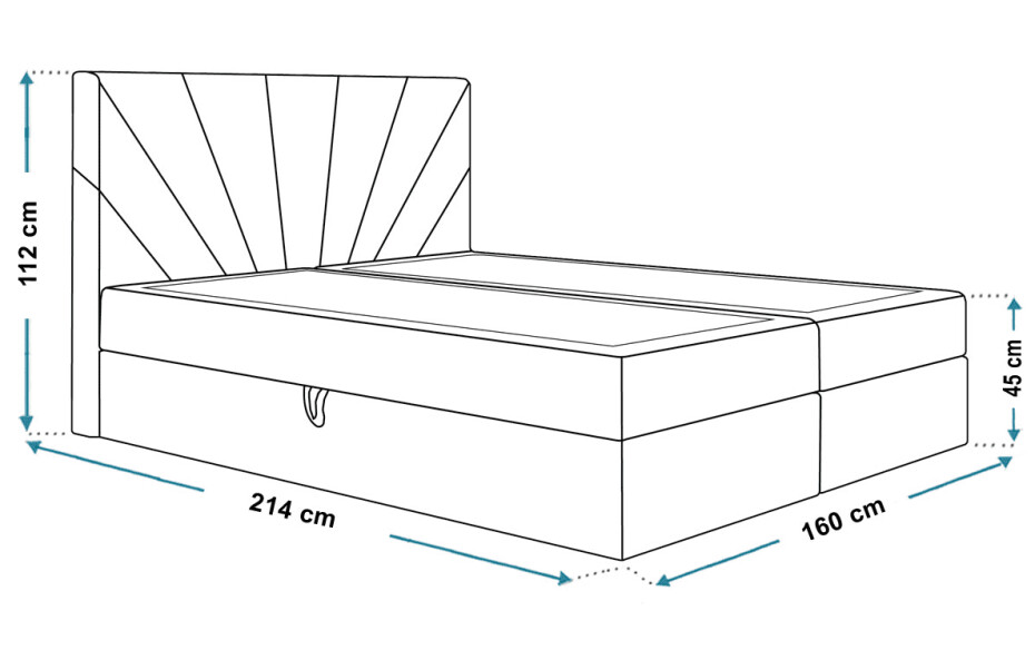 Elvisia Manželská postel EMMA Boxspring 6 | béžová/Jasmine 22 160 x 200 cm Provedení: Postel s topperem - main (6)
