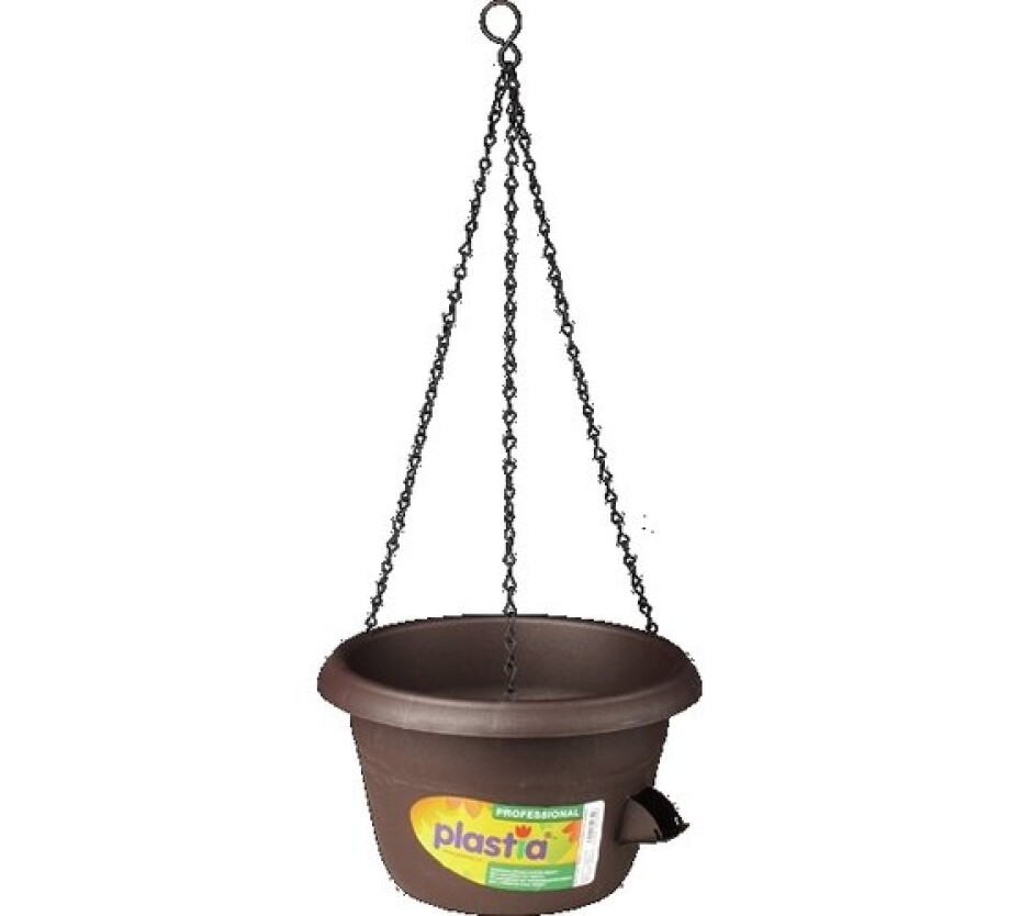 Plastia Samozavlažovací závěsný květináč 25 cm hnědá - main (0)