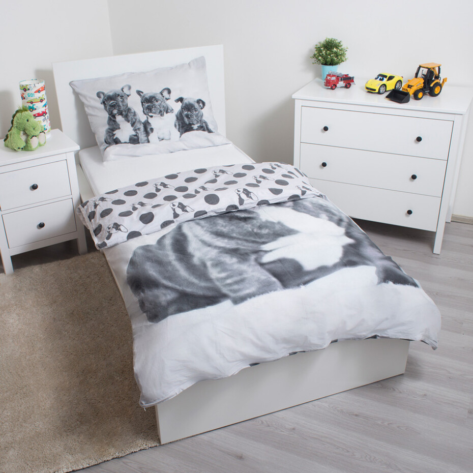 Jerry Fabrics Dětské bavlněné povlečení Bulldog, 140 x 200 cm, 70 x 90 cm - main (2)