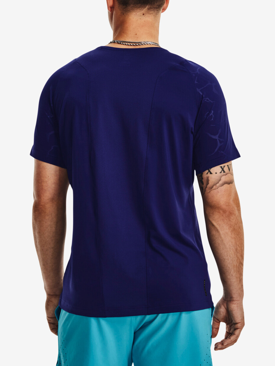 Pánské tričko Under Armour  Rush Emboss SS-BLU XS - main (5)