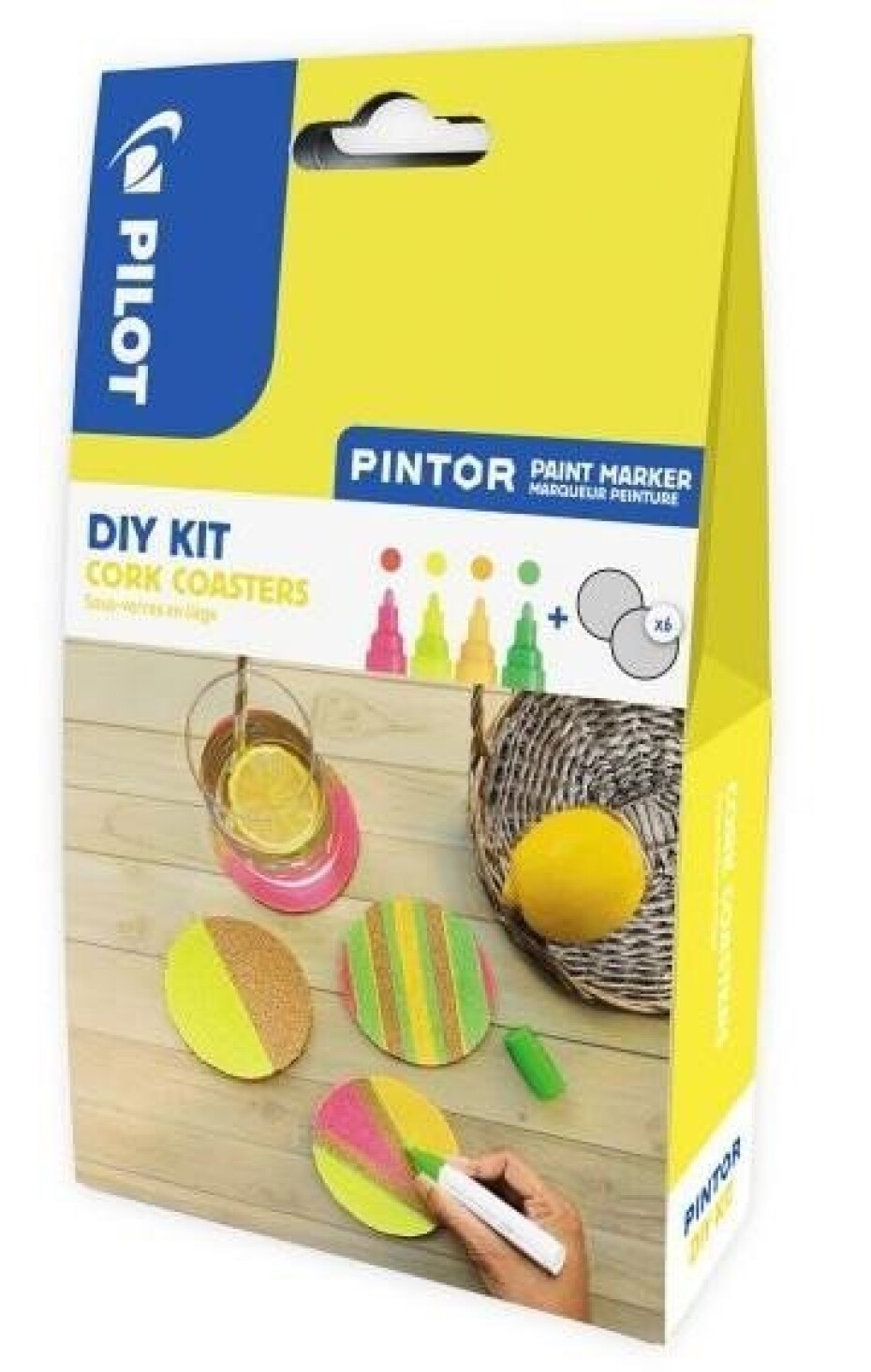 PILOT Pintor Medium Kreativní sada akrylových popisovačů 1,5-2,2mm - 4 ks + korkové podložky - main (0)
