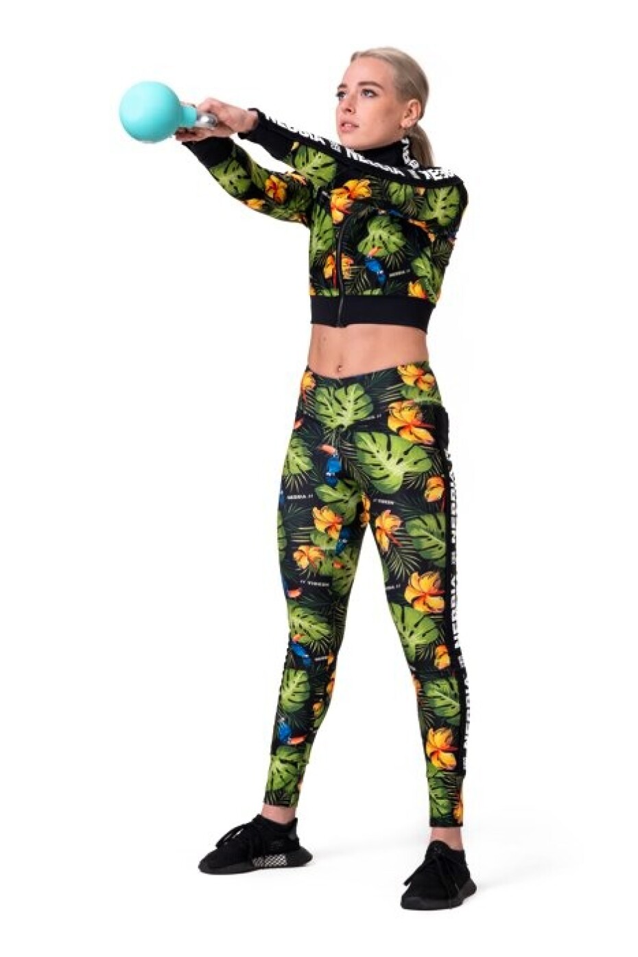 Dámské legíny Nebbia Ocean Selected High-waist performance leggings 567 jungle green S - main (4)
