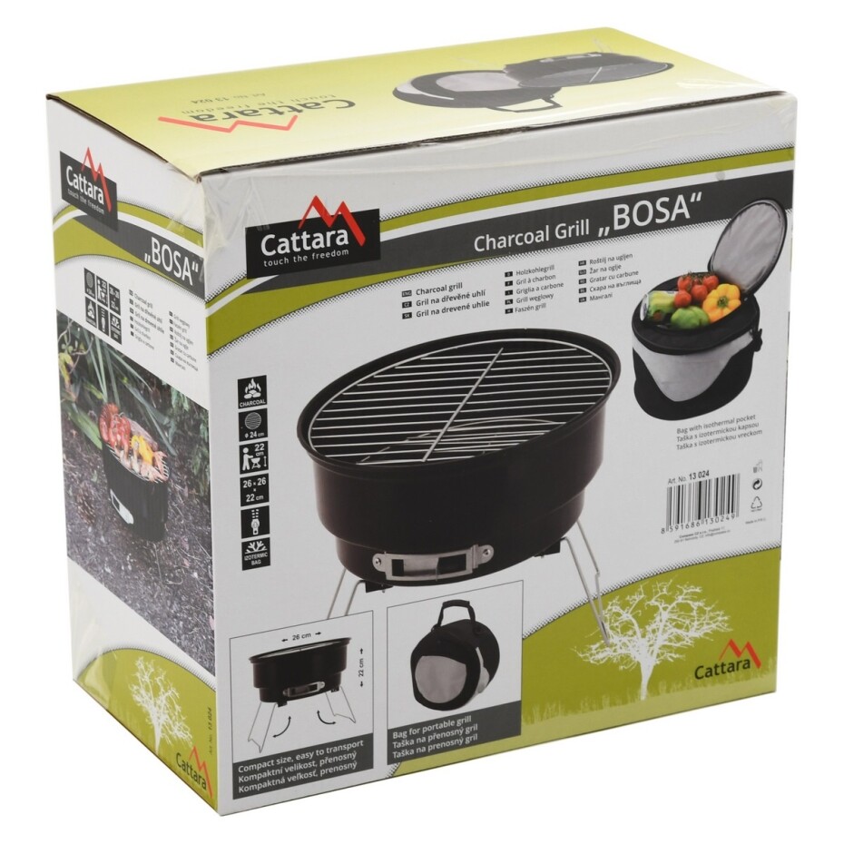Cattara Přenosný gril na dřevěné uhlí s taškou Bosa, 26 cm - main (6)