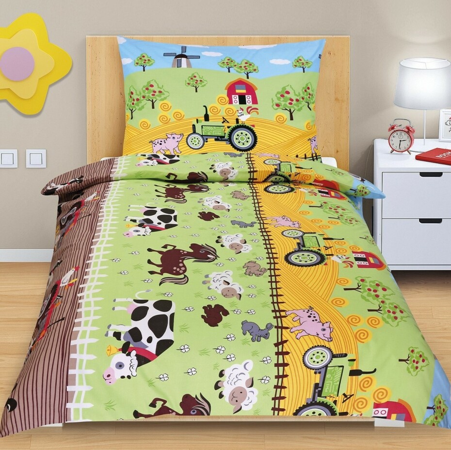 Bellatex Dětské bavlněné povlečení Junior Farma, 140 x 200 cm, 70 x 90 cm, 140 x 200 cm, 70 x 90 cm - main (0)