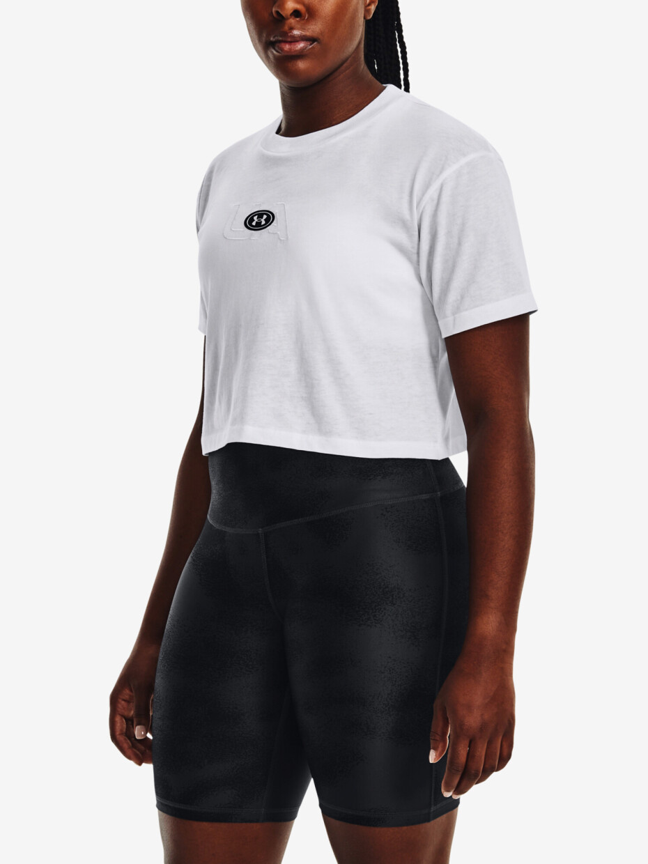 Under Armour BRANDED LOGO CROP SS W 1376751-100 bílá - main (0)