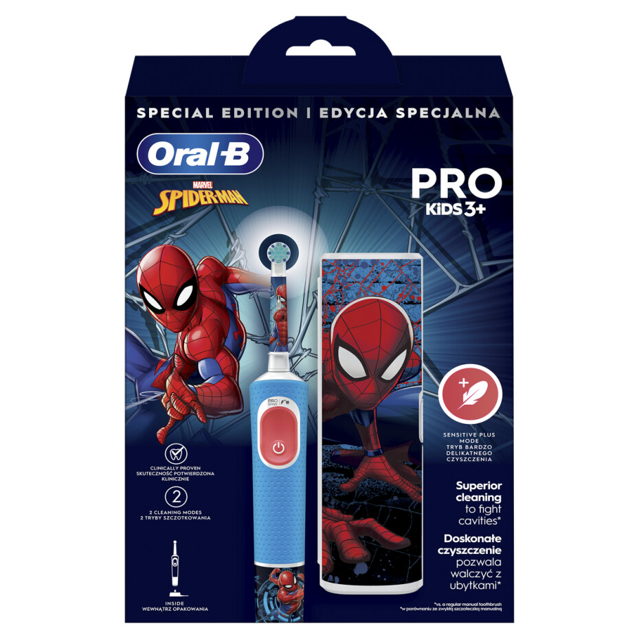 Oral-B Vitality Pro Kids Spiderman elektrický zubní kartáček s cestovním pouzdrem - main (10)
