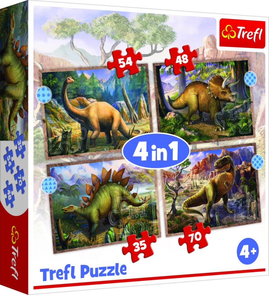 Trefl Puzzle Zajímaví dinosauři 4v1 - Trigano - main (0)