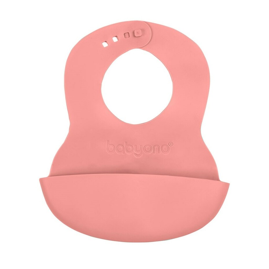 Baby Ono Nastavitelný plastový bryndák s kapsou, růžová - main (0)