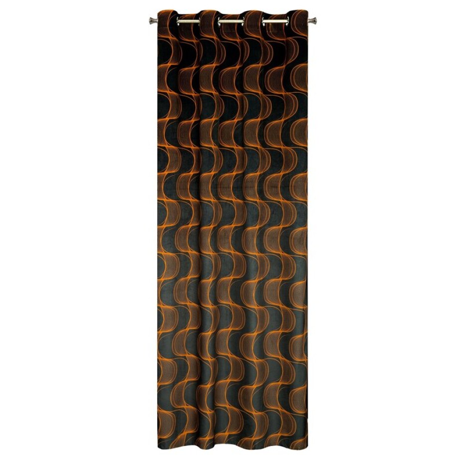 ArtFir Závěs FIELD K | černá/červená 140 x 250 cm - main (2)
