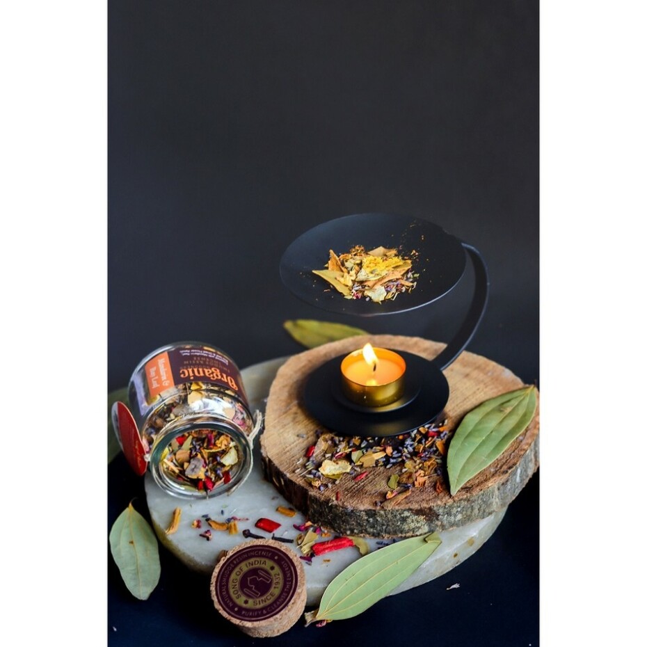 Organické kadidlo ve skleničce, Mandarin & Bay Leaf - main (1)