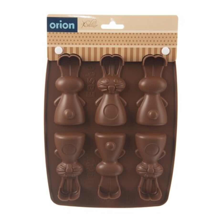 Orion Forma silikon čokoláda zajíčci 6, hnědá  - main (5)