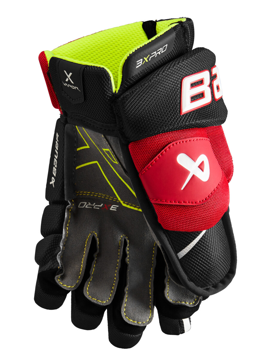 Hokejové rukavice Bauer Vapor 3X PRO Black/Red Junior 10 palců - main (1)