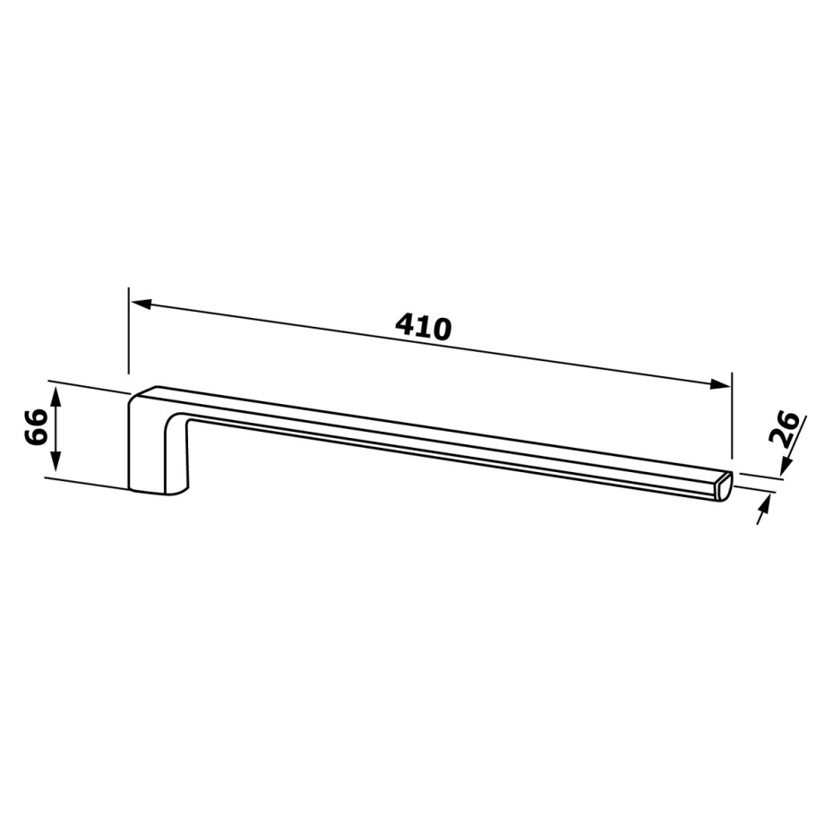GEDY PI2214 Pirenei pevný držák ručníků 41 cm, černá mat - main (1)