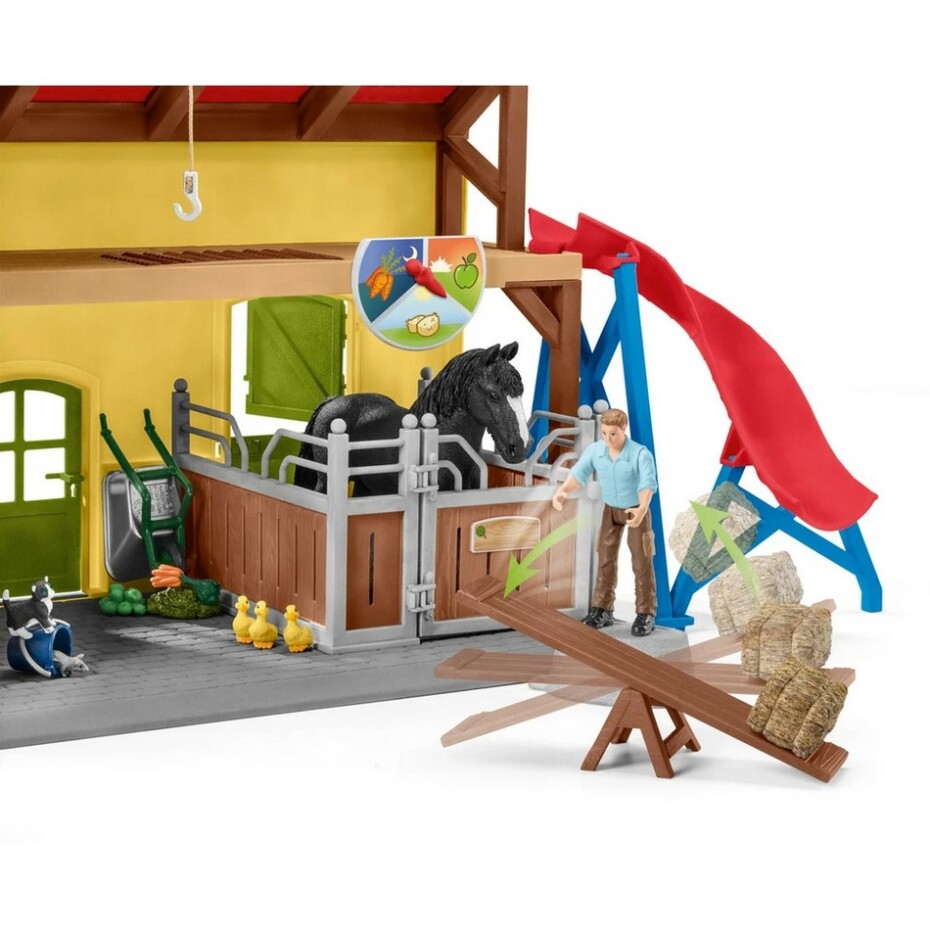 Schleich 42485 Stáj pro koně s příslušenstvím, 60 x 40 x 29,5 cm - main (8)