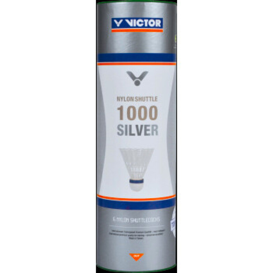 Badmintonové míče Victor  Nylon Shuttle 1000 Silver - White 6 ks  zelený proužek (do 19-29°C) - main (0)