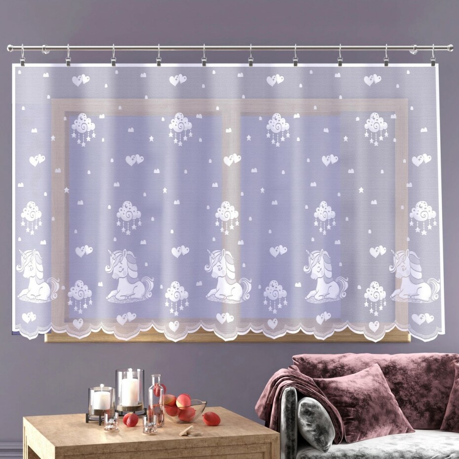 Forbyt Záclona Jednorožec bílá, 220 x 120 cm - main (0)