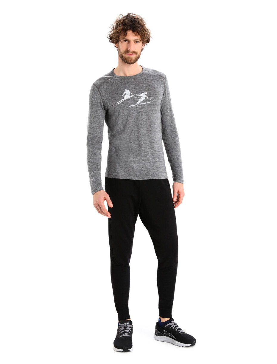 Icebreaker Mens 200 Oasis LS Crewe Last Run Gritstone HTHR - main (2)