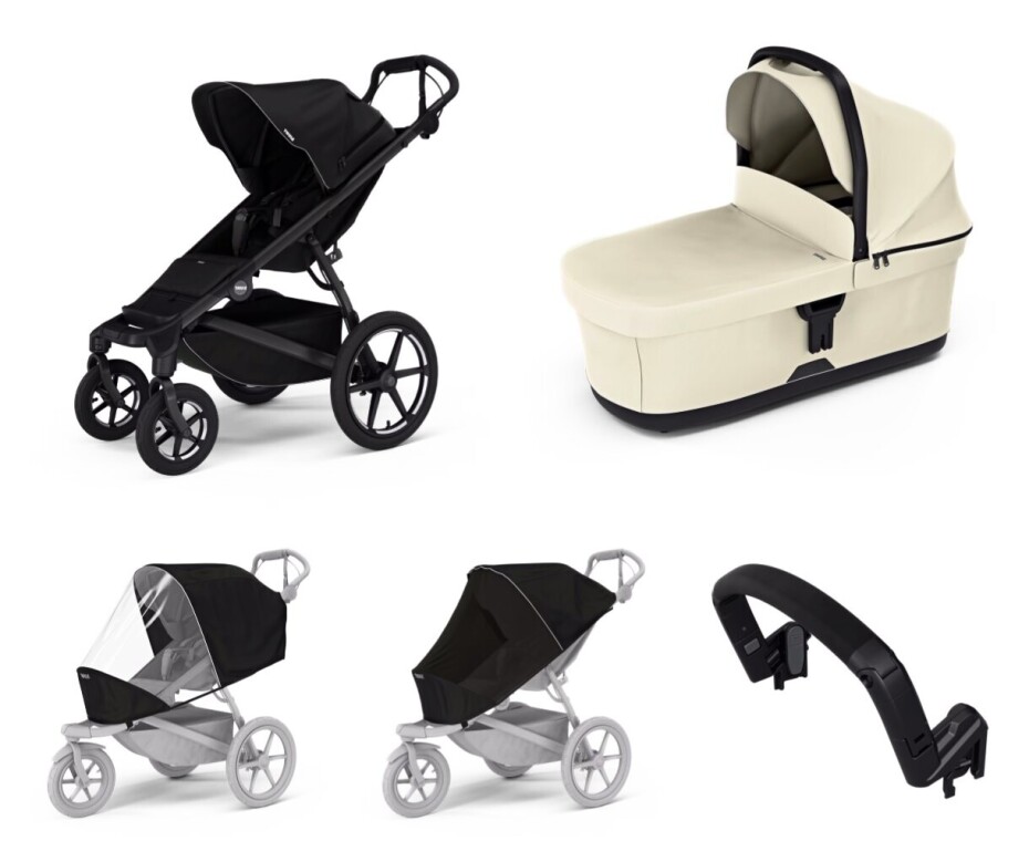 Městský kočárek Thule Urban Glide 4-wheel Black + korbička Soft beige AKČNÍ SET 5v1 - main (0)