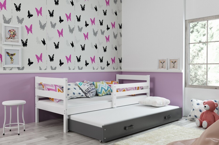 BMS Dětská postel s přistýlkou ​​ERYK 2 | bílá 80 x 190 cm Barva: bílá / šedá, Rozměr: 190 x 80 cm - main (0)