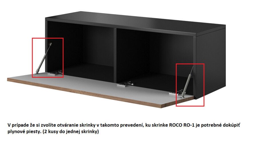 Artcam TV stolek ROCO RO-1 roco: korpus černý mat / okraj černý mat / dvířka bílý mat - main (12)