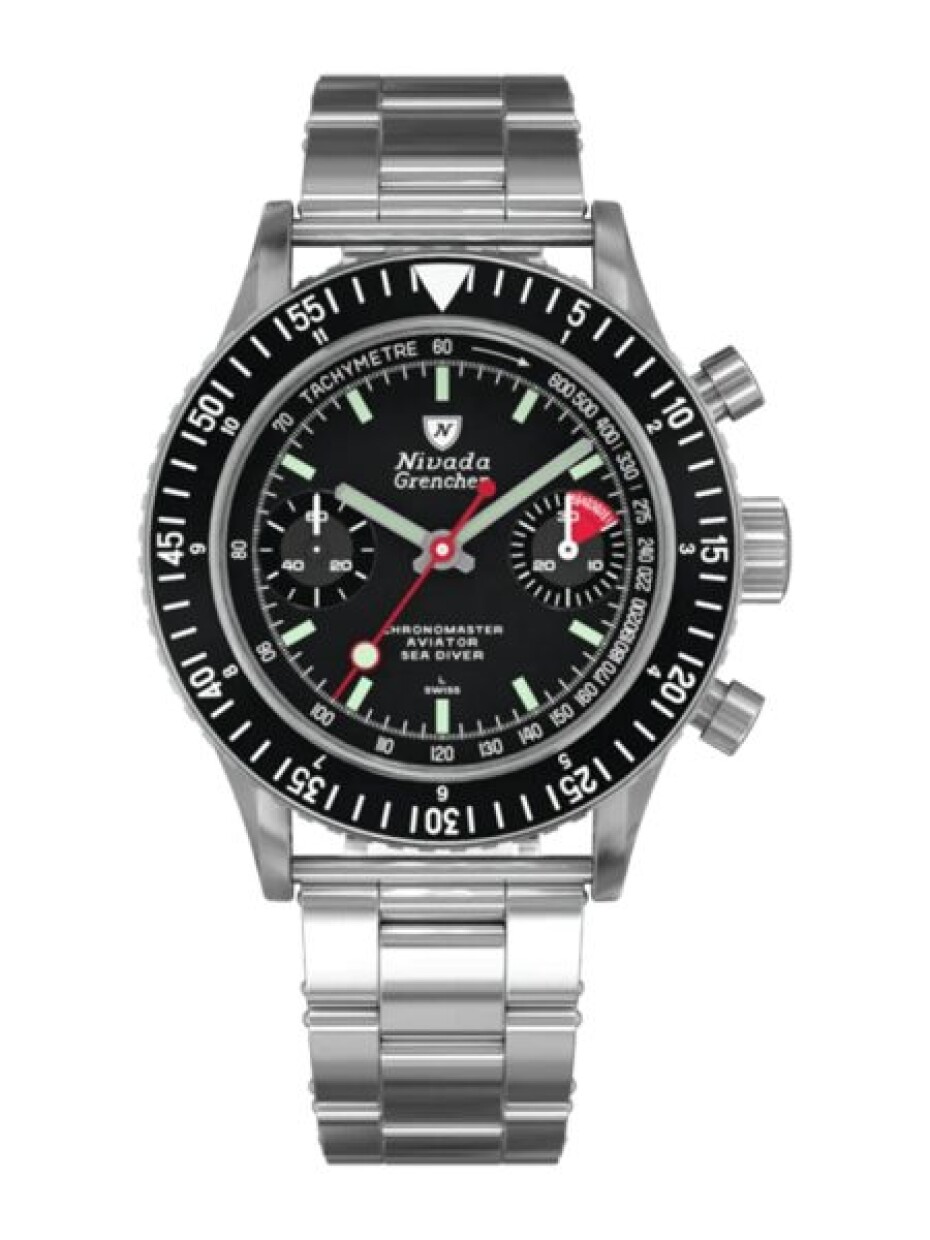 Nivada Grenchen Chronomaster Lollipop Inter. Bezel - Manual - Brown leather White Stitching - main (8)