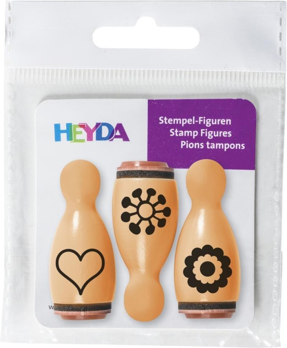 HEYDA Dřevěná razítka kuželky - květ, srdce - main (0)