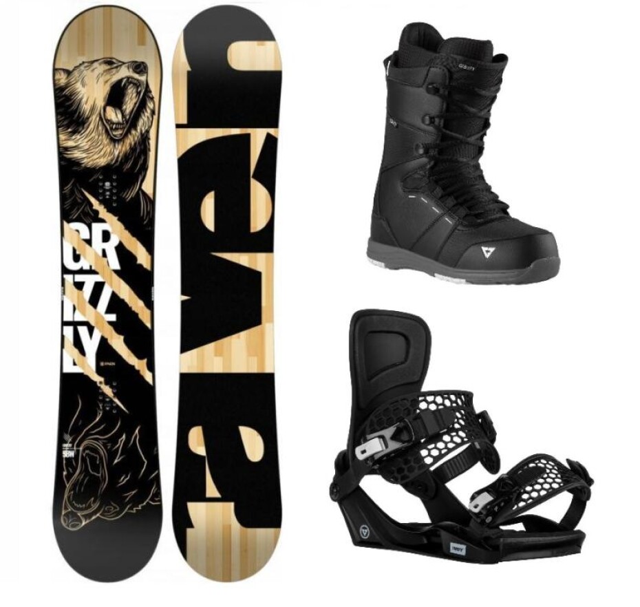 Raven Grizzly snowboard + Gravity Indy black vázání + Gravity Void black/grey boty - main (0)