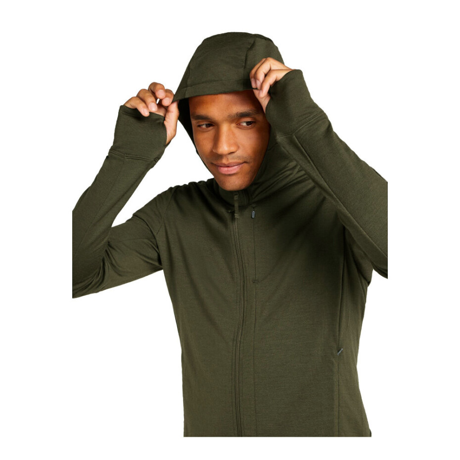 Pánská mikina Icebreaker Merino 260 Quantum IV LS Zip Hoodie Loden S - main (2)