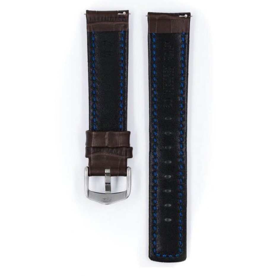 Řemínek Hirsch Grand Duke - hnědý - 24 mm - L – Standardní délka (doporučujeme) - 22 mm - Stříbrná - main (2)