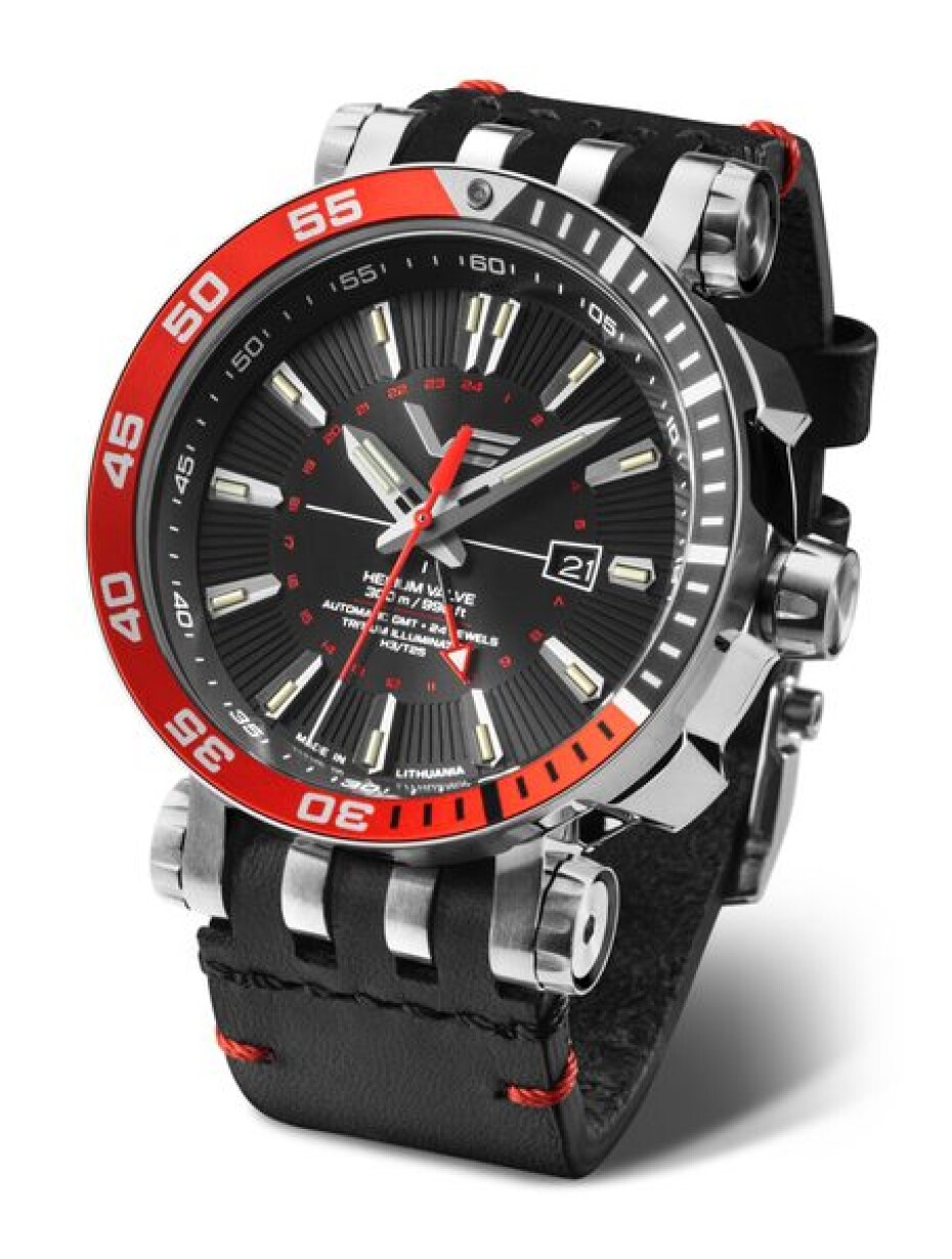 Vostok Europe Energia Rocket Automatic GMT NH34-575A717 - Černý silikonový řemínek - main (1)