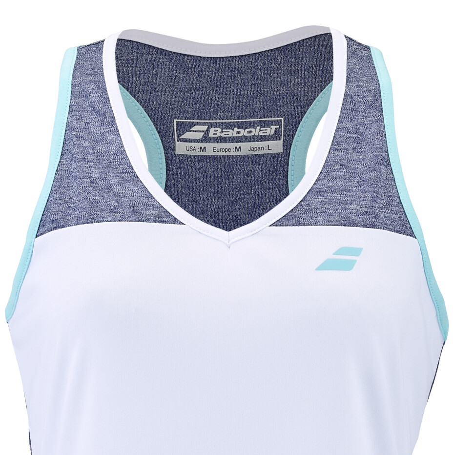 Babolat Play Tank Top Woman White Blue Heather - main (2)