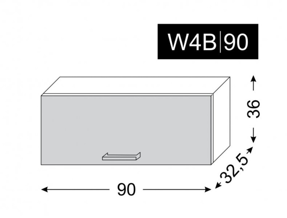 ArtExt Kuchyňská skříňka horní ESSEN | W4B 90 Aventos HK Barva korpusu: Grey - main (20)