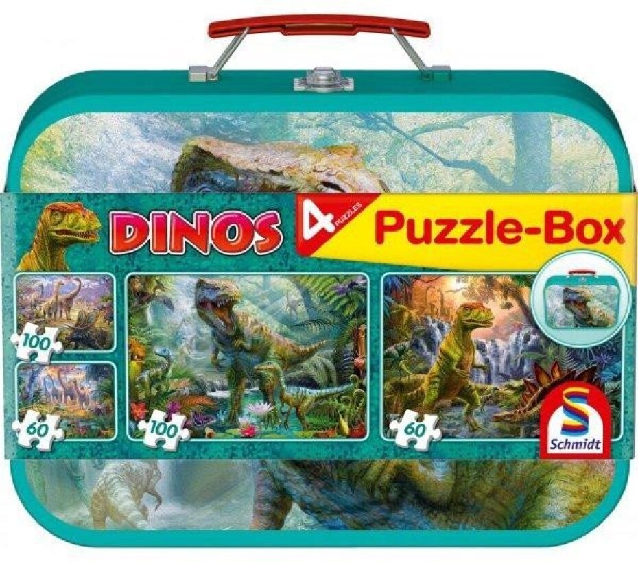 Schmidt Puzzle v plechovém kufříku - Dinosauři 4v1 - main (0)