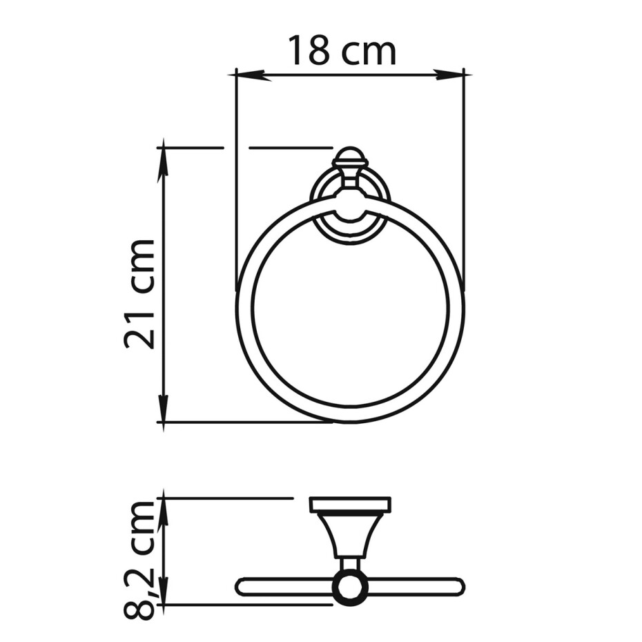 GEDY NV7013 Nevis držák ručníků kruh, chrom - main (2)