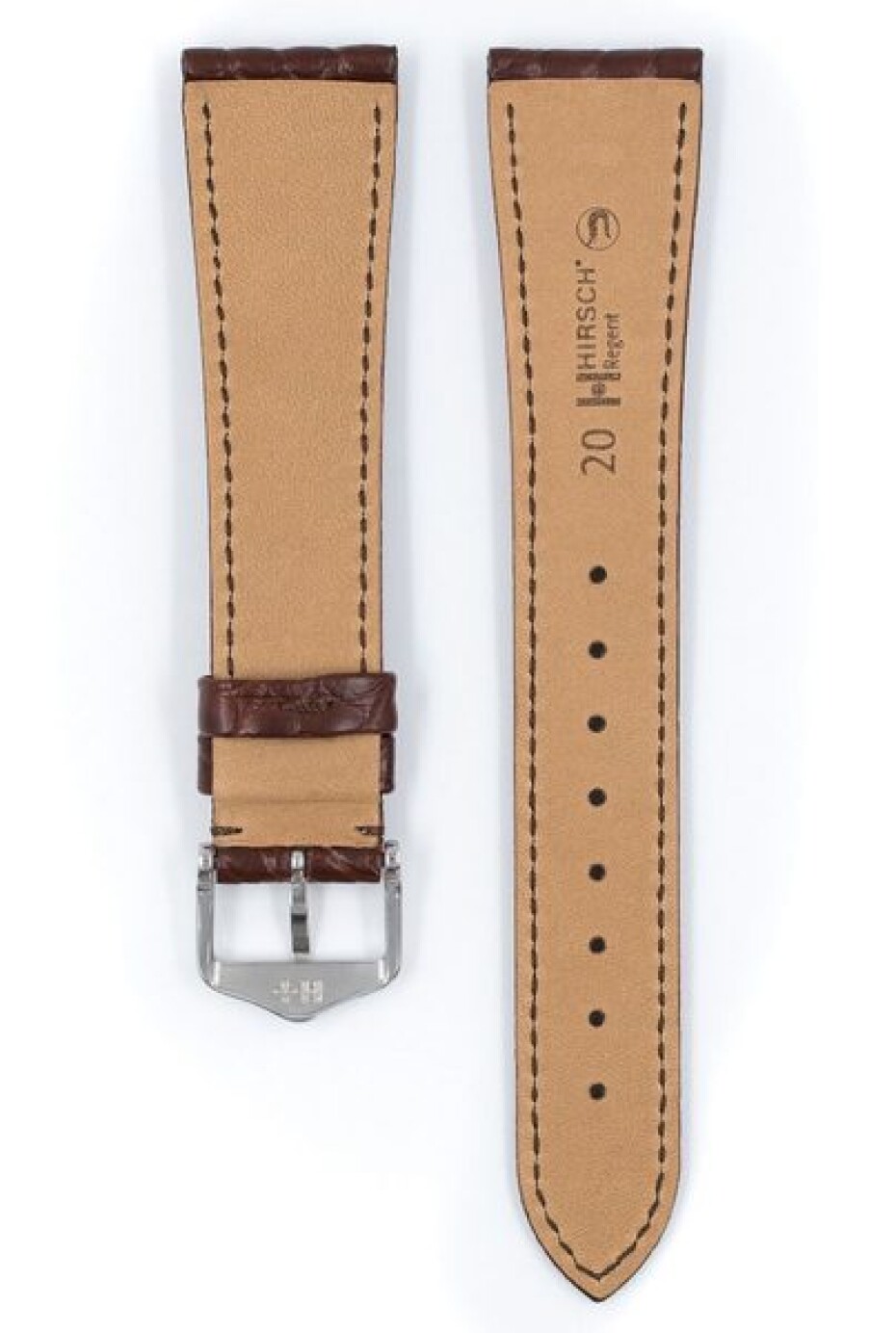 Řemínek Hirsch Regent - hnědý, mat - 19 mm - M – Střední délka - 16 mm - Zlatá - main (3)