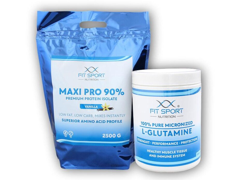 FitSport Nutrition Maxi Pro 90% 2500g + 100% Pure L-Glutamine 550g Micronized - main (0)