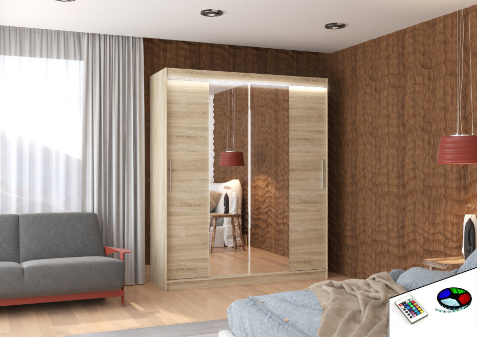ArtAdrk Šatní skříň DALLAS | 180 cm Skříň: Dal03/černá - main (5)