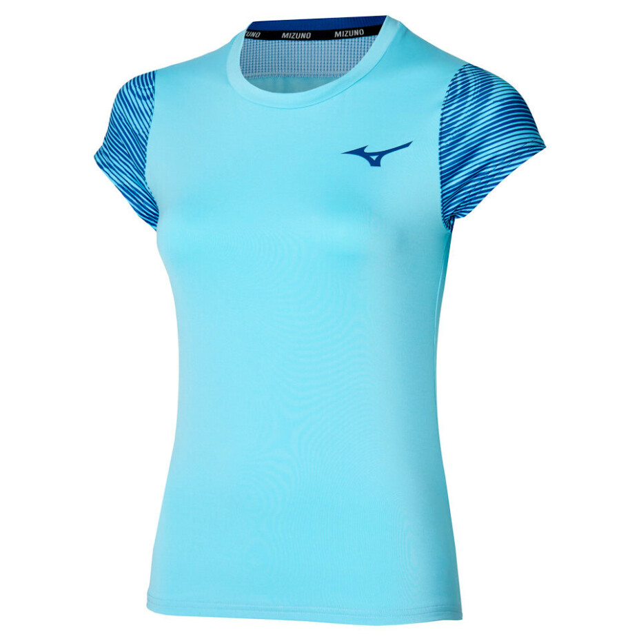 Dámské tričko Mizuno  Charge Printed Tee  Blue Glow S - main (0)