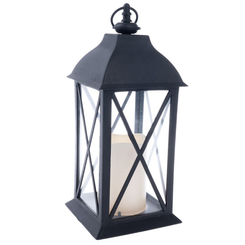 Lucerna s LED svíčkou Dalma, 14 x 30,5 x 14 cm, teplá bílá, plast - main (0)