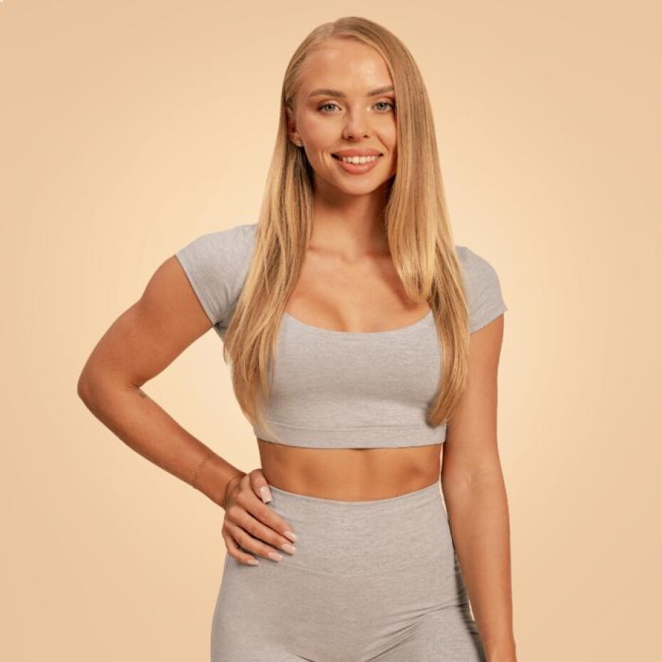 BeastPink Dámské triko Cropped Sense Grey - main (0)