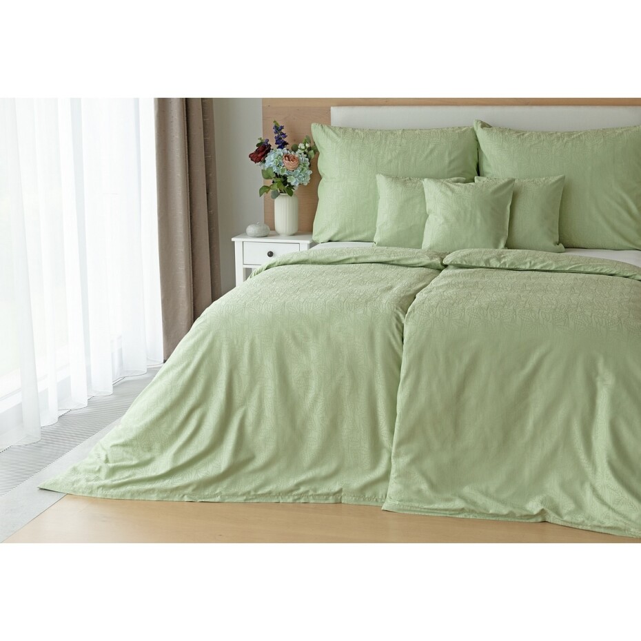 Matějovský Povlečení z bambusového damašku Sofie Light Green, 140 x 220 cm, 70 x 90 cm - main (1)