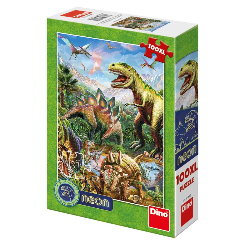 Svět dinosaurů: svítící neonové puzzle 100XL dílků - Dino Park - main (0)
