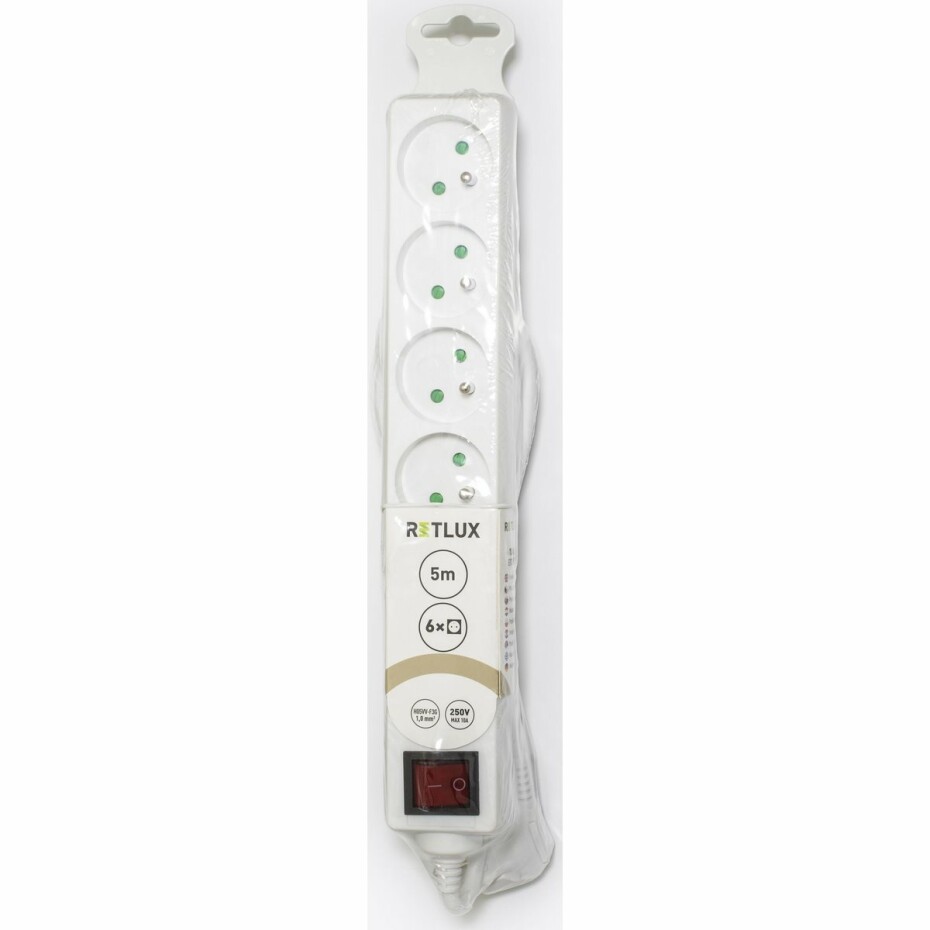 Retlux RPC 34 Prodlužovací kabel s vypínačem, 6 zásuvek, 5 m - main (1)