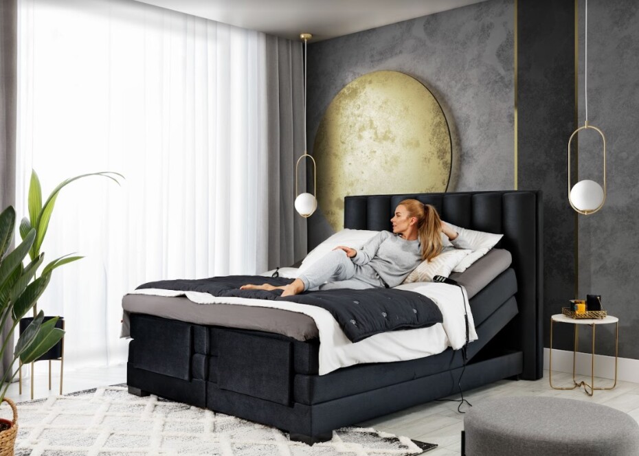 Artelta Manželská postel VEROS Boxspring | elektrická polohovatelná 160 x 200 cm Barva: Flores 22 - main (8)